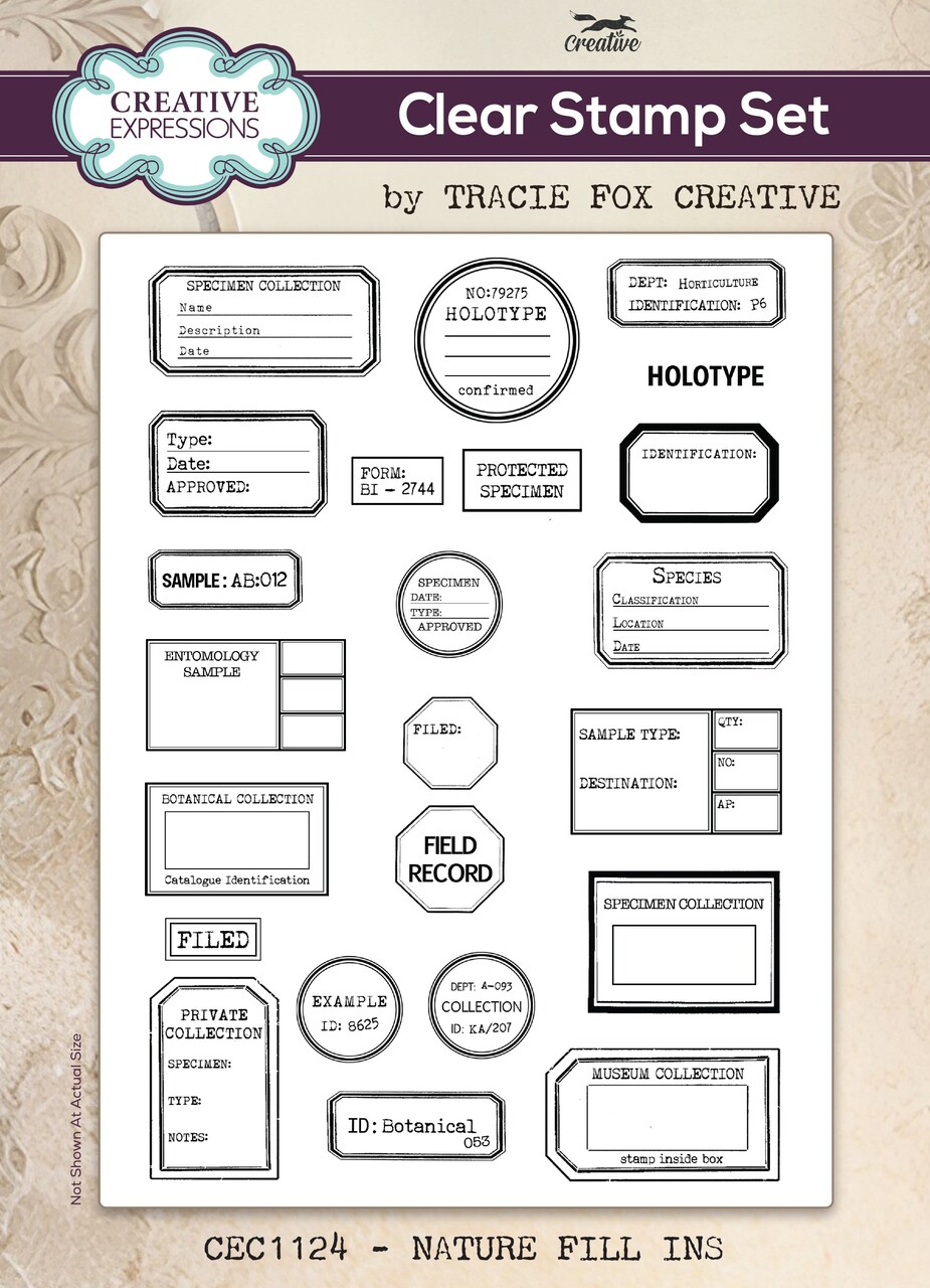 Creative Expressions Clear Stamp Set 6"X8" By Tracie Fox-Nature Fill Ins